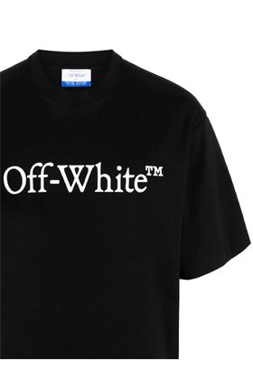 black/white cotton logo print t-shirt OFF WHITE | OMAA120C99JER0081001